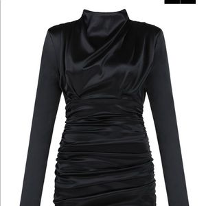 Sexy black ruched dress